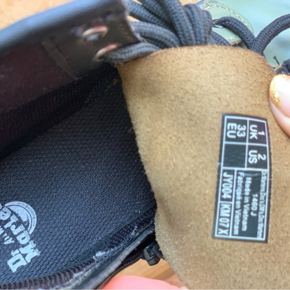 Olive Green Youth Doc Martens Booth - Picture 6 of 7